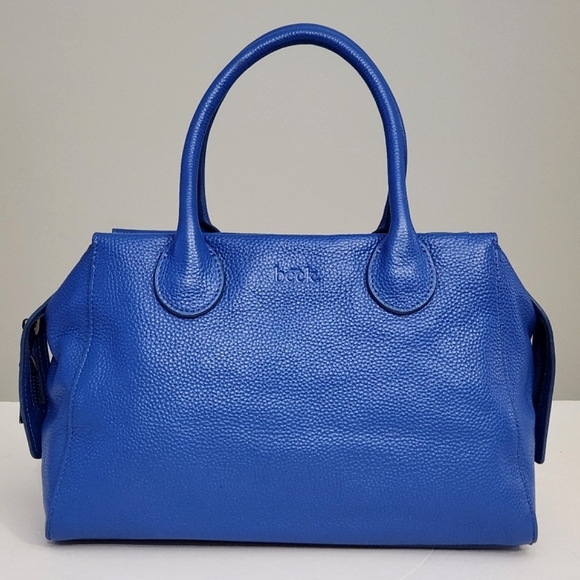 EXCELLENT BECK LEATHER MONTERO SATCHEL HAVANA ROYAL BLUE BAG - Picture 2 of 8